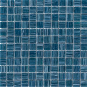 Emser Swirl Ocean 1" x 1" Square on 12" x 12" Glass Mosaic Sheet, , large