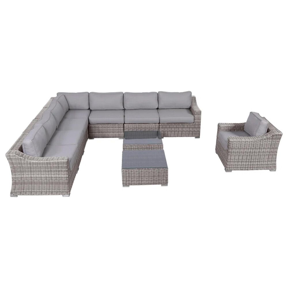 Hearth and Haven 10-Piece Outdoor Sectional Set in Gray, , large