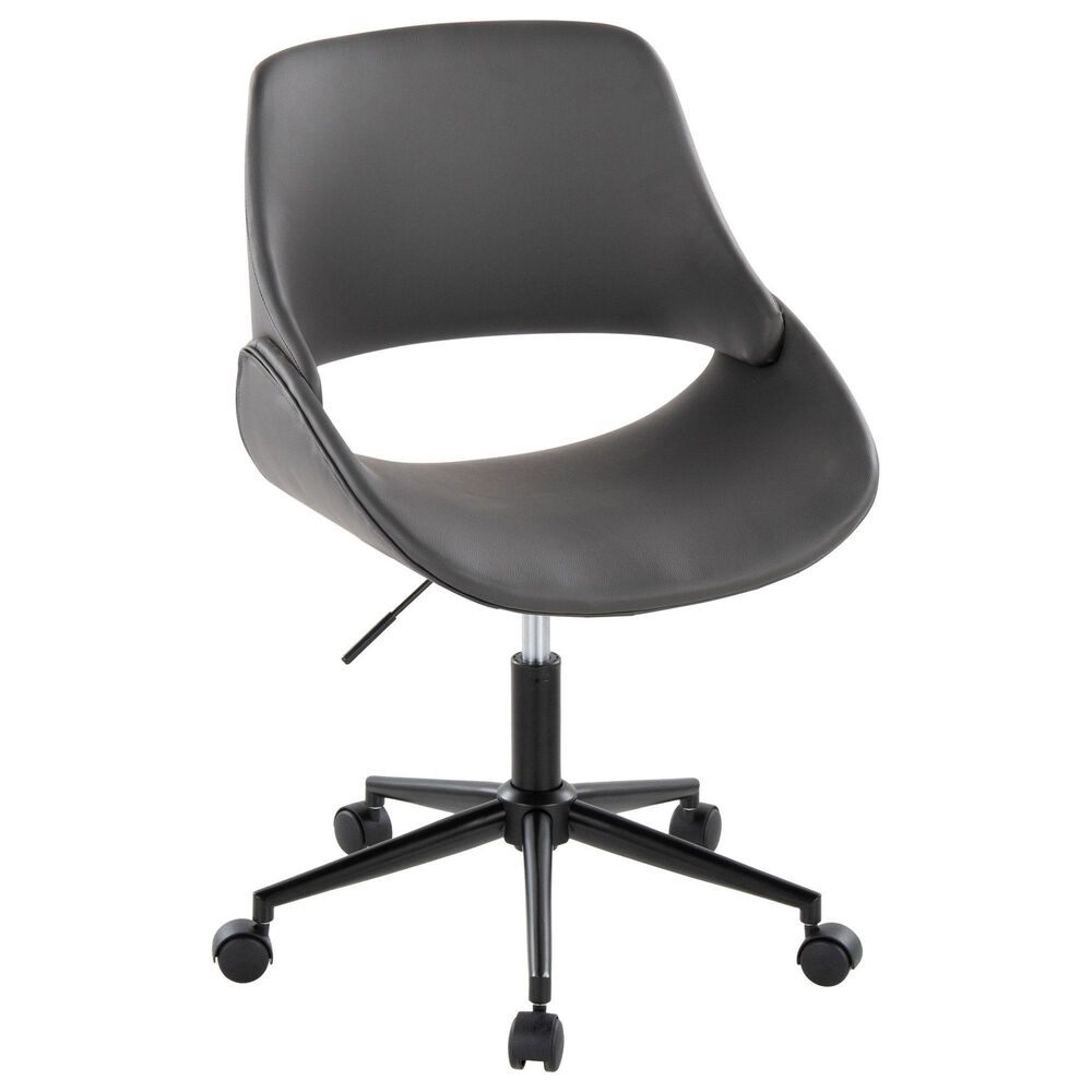 Lumisource Fabrico Office Chair with Grey Cushion in Black, , large
