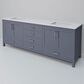 Lexora Home Jacques 80" Double Bathroom Vanity in Dark Grey with 2 cm White Quartz Top and Rectangular Sinks, , large