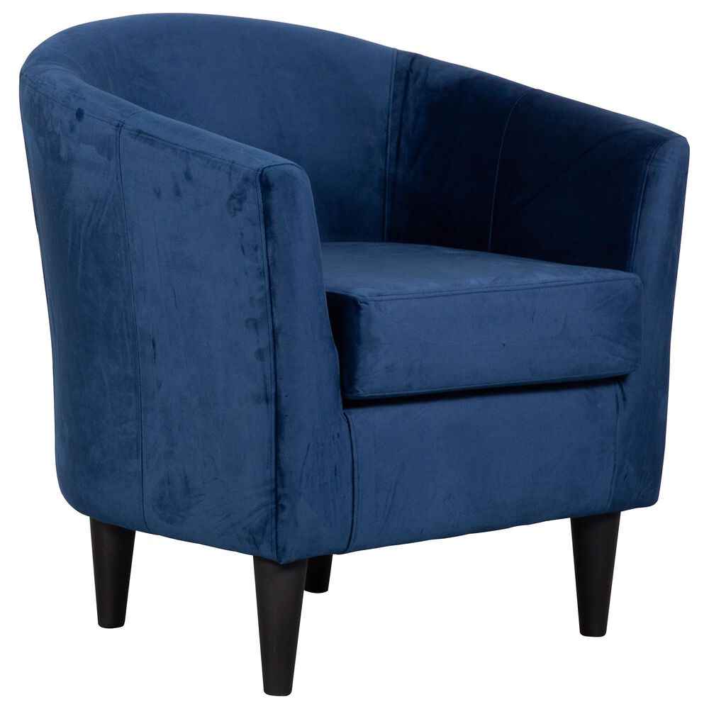 Overman International Corp Accent Chair in Chantel Parisian Blue Velvet, , large