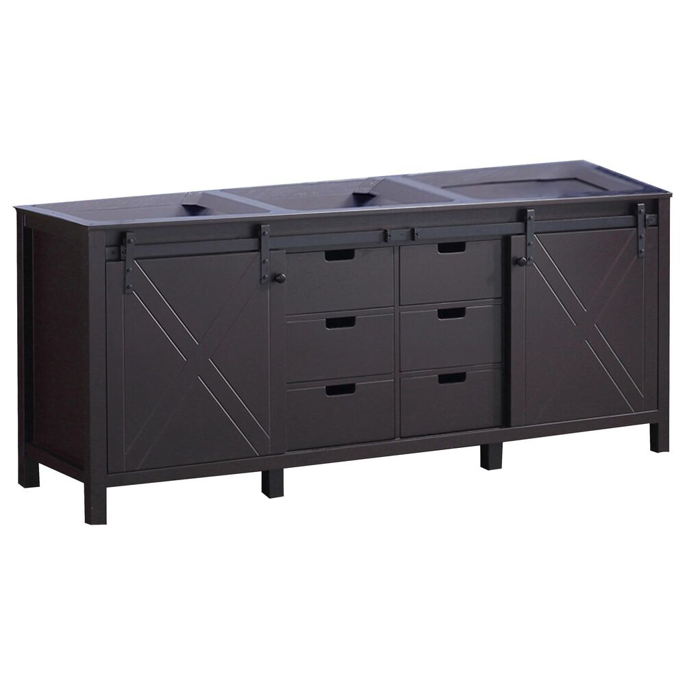 Lexora Home Marsyas 80" Double Bathroom Vanity Cabinet Only in Brown, , large