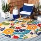 Safavieh Cabana CBN308A 6"7" Round Ivory and Orange Indoor/Outdoor Area Performance Rug, , large