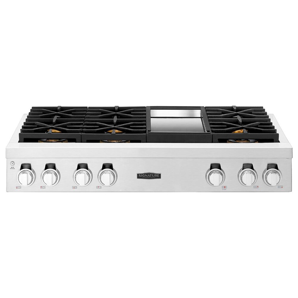 Signature Kitchen Suite 48" Gas Pro Rangetop with 6 Burners and Griddle in Stainless Steel, , large