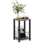 HOMLUX Simplistic 1-Tier End Table in French Oak Grey and Black, , large