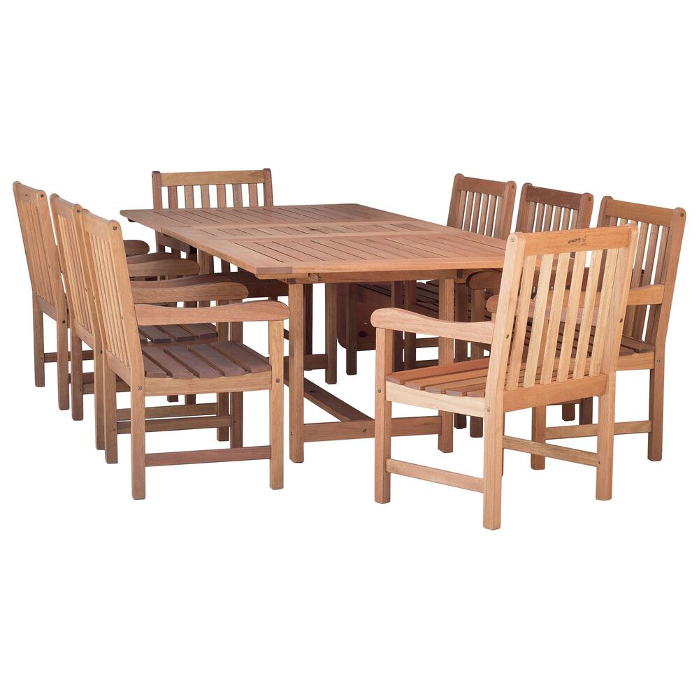 International Home Miami Sapo 9-Piece Rectangular Patio Dining Set in Brown, , large