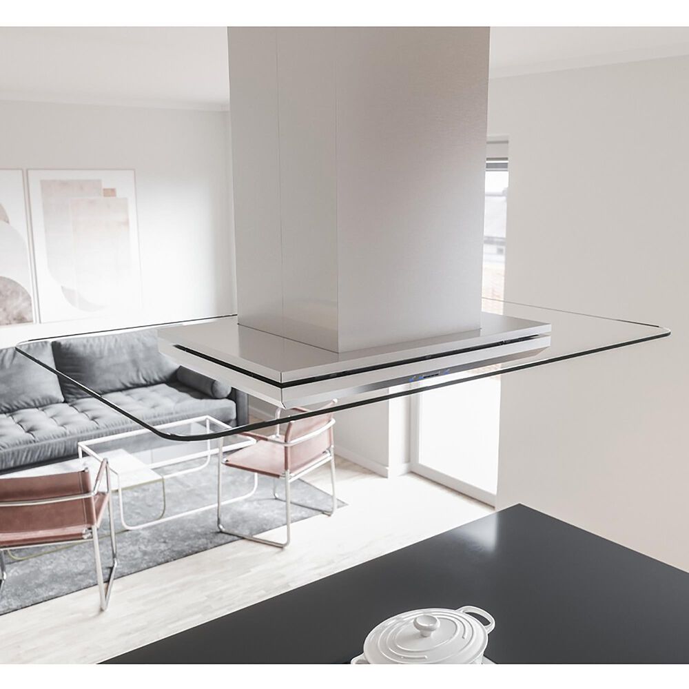 Zephyr 42" Verona Color Changing Island Mount Range Hood in Stainless Steel, , large