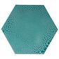 Hearth and Haven Galore 14" Outdoor Hexagon Metal Side Table with Sunburst Cut Out Design in Teal, , large