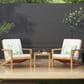 Hearth and Haven Leah 3-Piece Patio Chat Set with Cream Cushion in Teak, , large