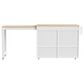 HOMLUX 75" Kitchen Island with Extendable Dining Table in White, , large