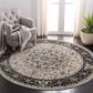 Safavieh Lyndhurst LNH334 7" Round Cream and Navy Area Rug, , large