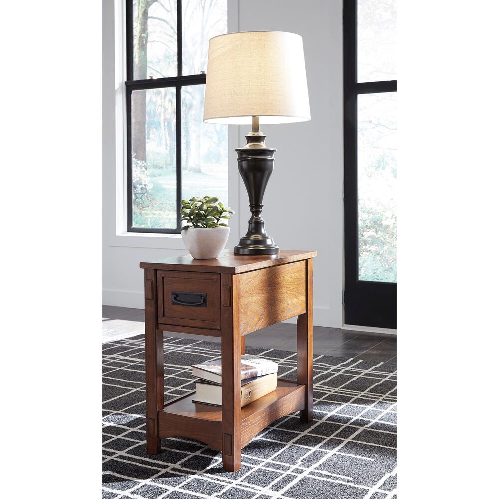 Ashley Breegin Chairside End Table in Brown, , large