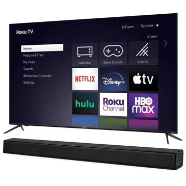 Element 70" Class 4K UHD HDR10 Roku Smart TV + iLive 40" HD Sound Bar with Bluetooth, , large
