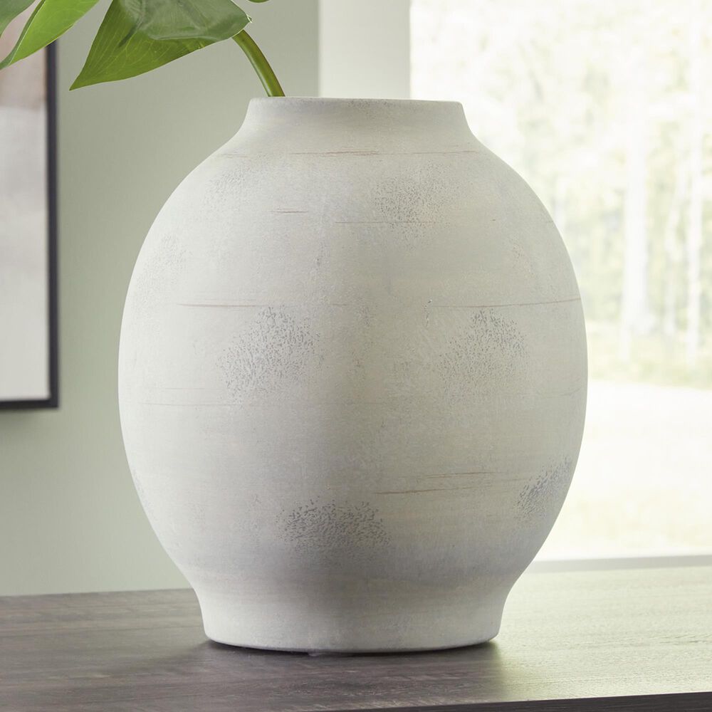 Ashley Clayson 12&quot; Vase in Distressed Sage Green, , large