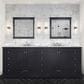 Lexora Home Dukes 84" Double Bathroom Vanity in Espresso with 2 cm White Carrara Marble Top and Rectangular Sinks, , large