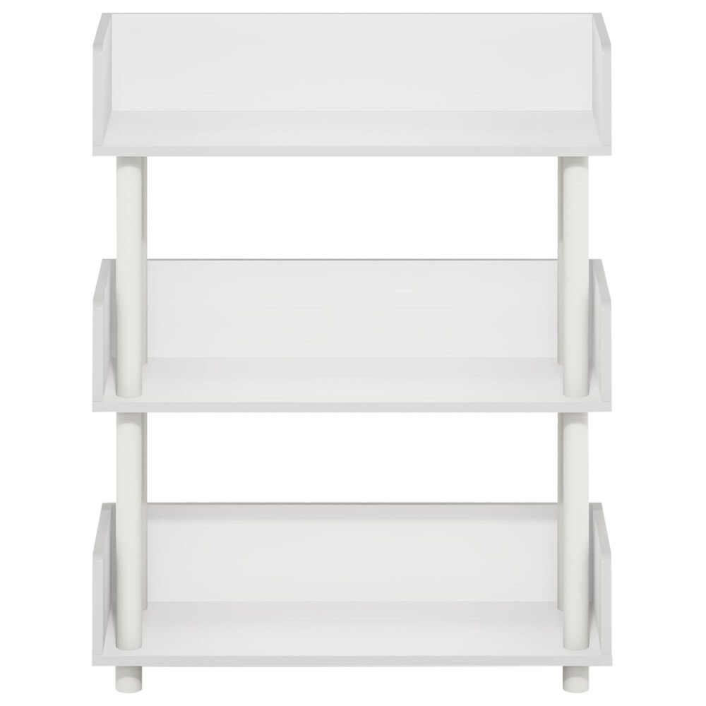 HOMLUX Turn-N-Tube 3-Tier Open Display Storage Bookshelf in White, , large