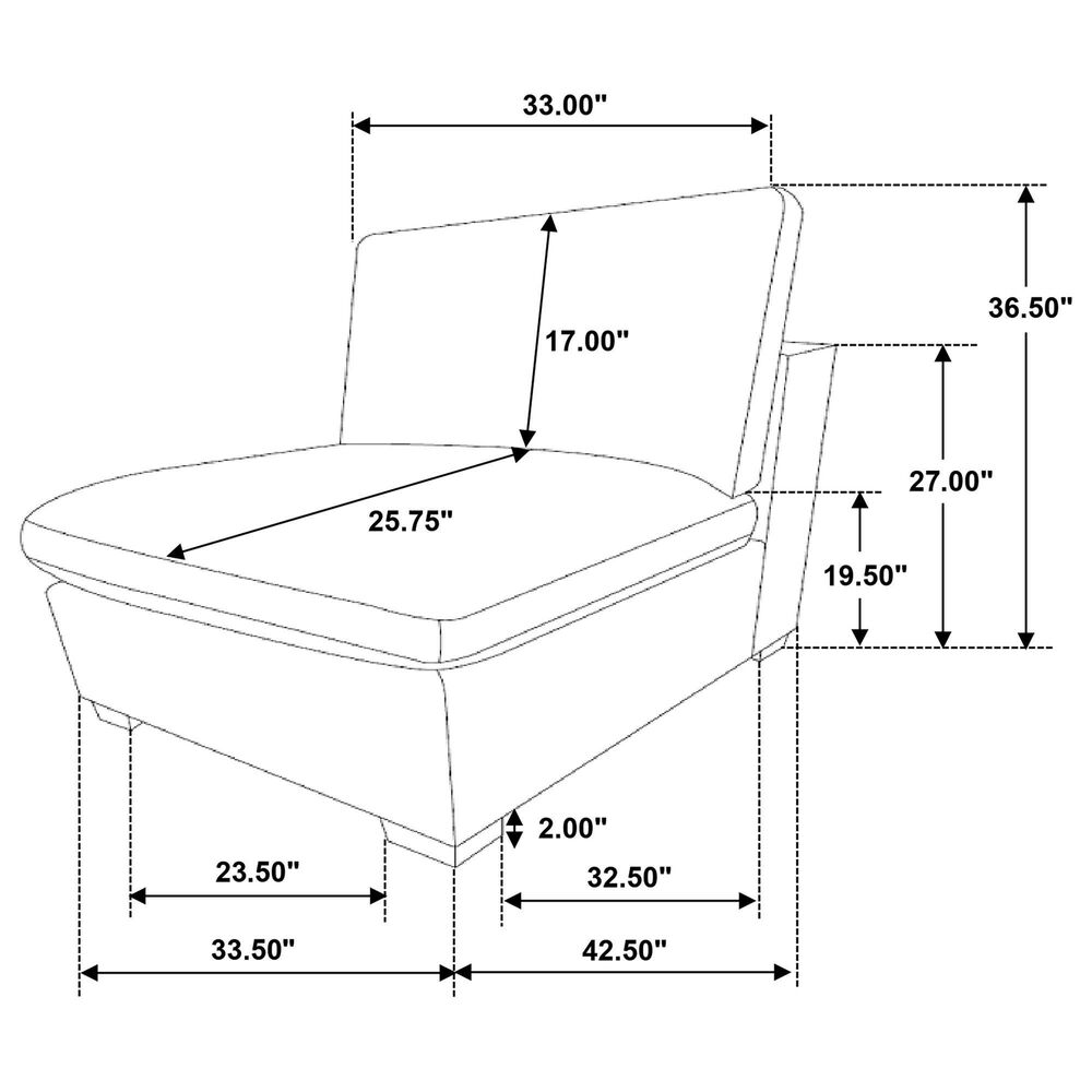 Coaster Lakeview Armless Chair in Dark Chocolate, , large