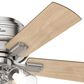 Hunter Crestfield 42" Low Profile Ceiling Fan with 3 Lights in Brushed Nickel, , large