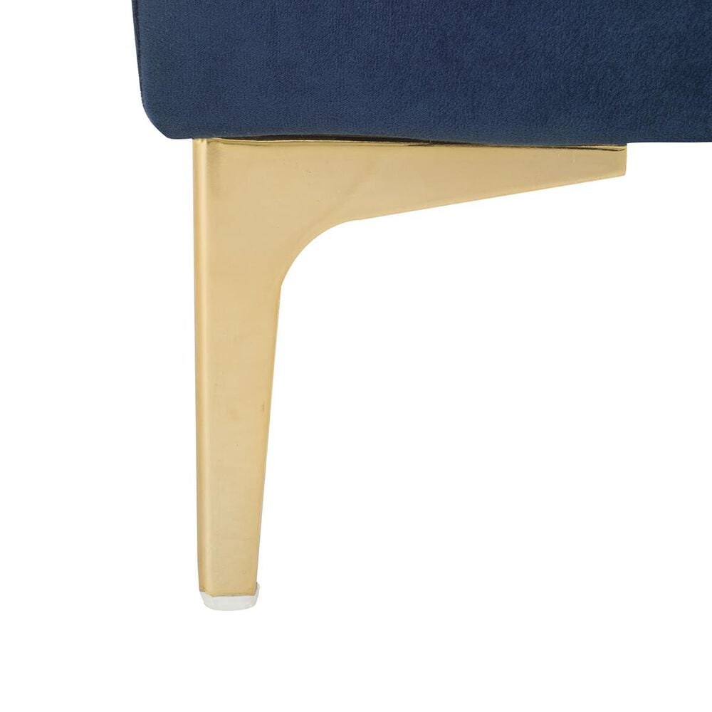 Safavieh Giovanna Square Ottoman in Navy/Brass, , large