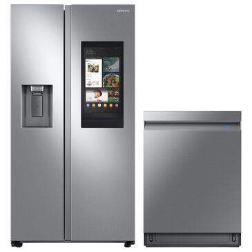 Samsung 2-Piece Kitchen Package with 26.7 Cu. Ft. Side-By-Side Refrigerator and Linear Wash Dishwasher in Stainless Steel, , large