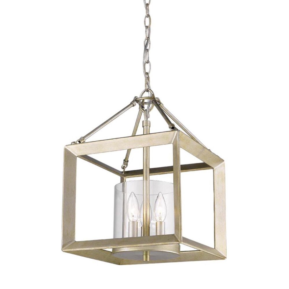 Golden Lighting Smyth Convertible Semi-Flush in White Gold with Clear Glass, , large