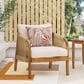 Hearth and Haven Outdoor Deep Seating Club Chair with Beige Cushions and Faux Rattan Accent in Brown, , large