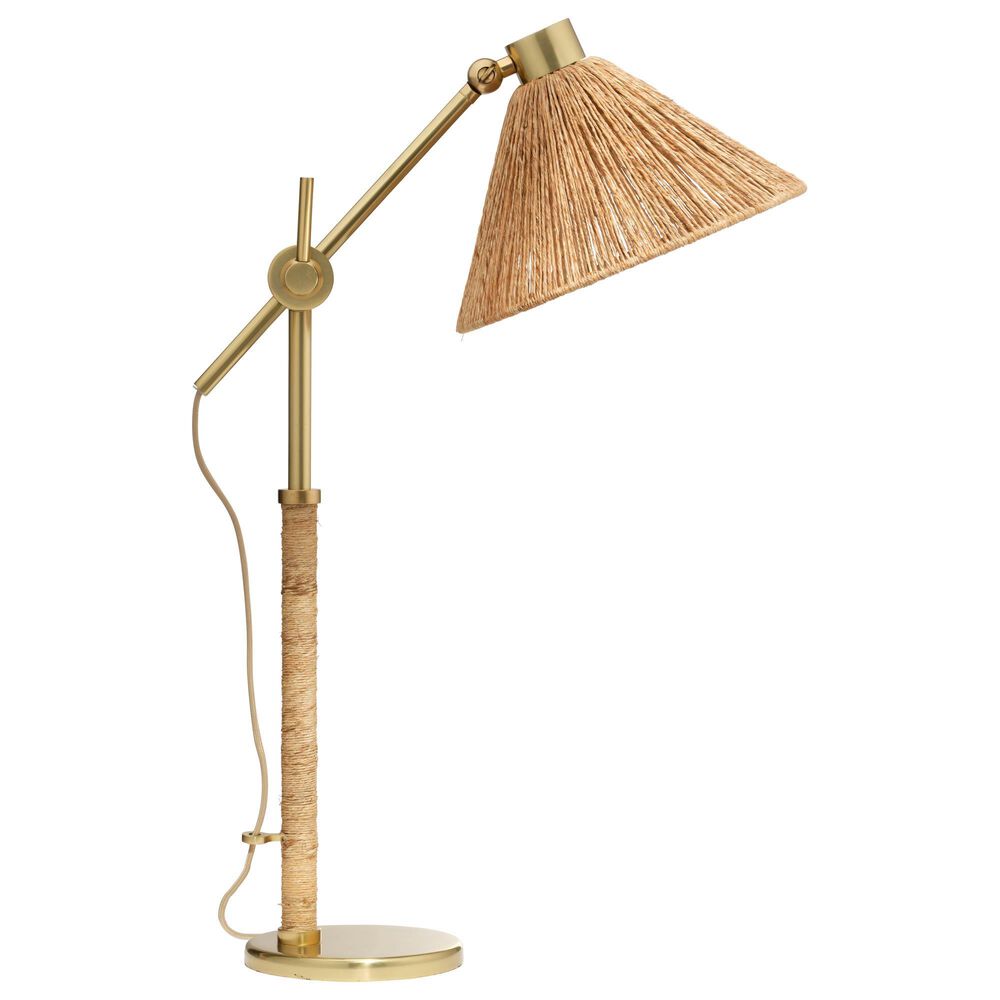Jamie Young Ellington Abaca Rope Table Lamp in Natural and Antiqued Brass, , large