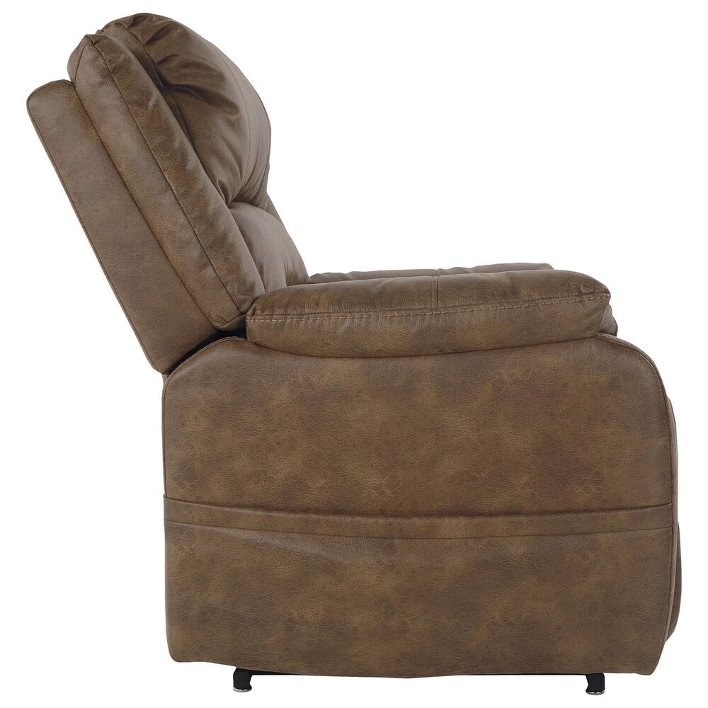 Signature Design by Ashley Yandel Power Lift Recliner in Saddle