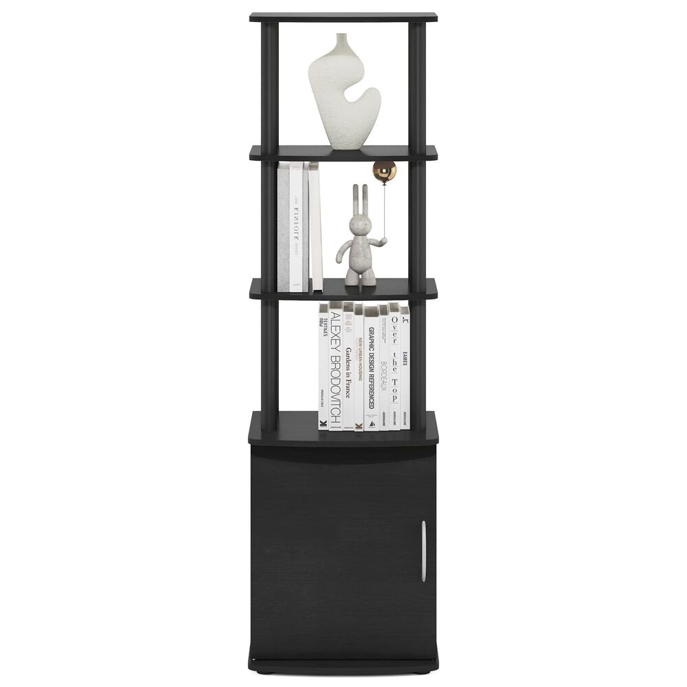 HOMLUX 3-Tier Standing Bookshelf with Storage Cabinet in Blackwood and Black, , large