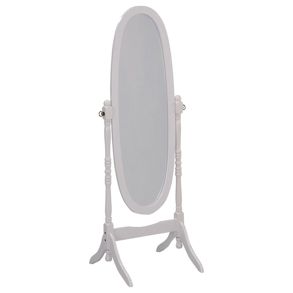 Claremont Cheval Mirror in White, , large
