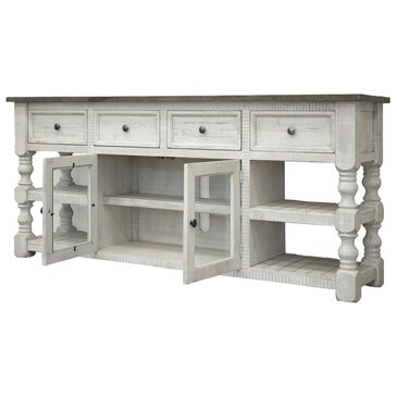 Fallridge Stone 80" TV Stand in Weathered Gray and Ivory, , large