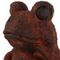 Maple and Jade 16" Rustic Magnesium Oxide Frog Garden Sculpture in Rust, , large