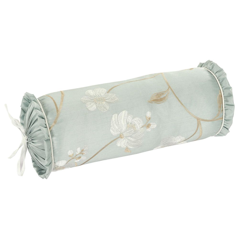 J. Queen New York Spring Garden 7" x 16" Bolster Pillow in Spa and White, , large