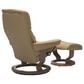 Stressless Mayfair Large Chair and Ottoman with Walnut Base in Paloma Sand, , large