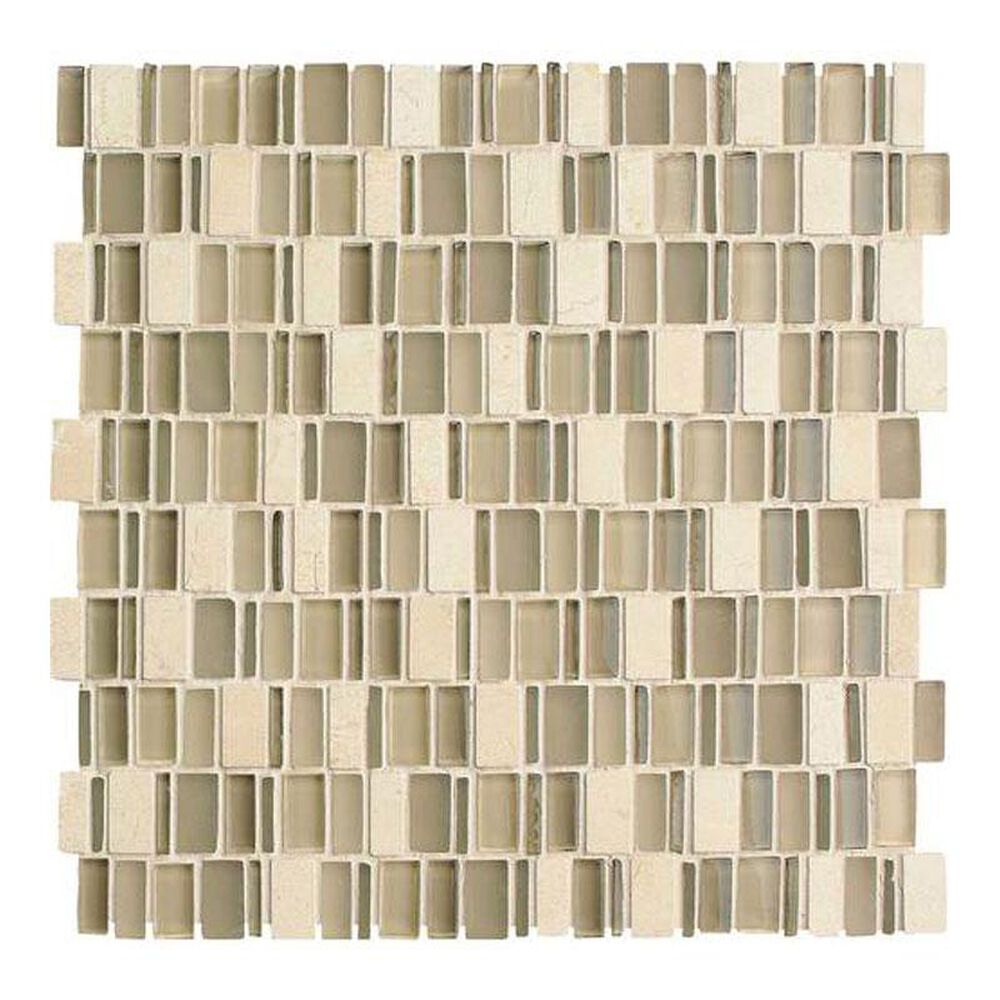 Dal-Tile Clio Mosaics Nox 12" x 12" Glass and Stone Mosaic Sheet, , large