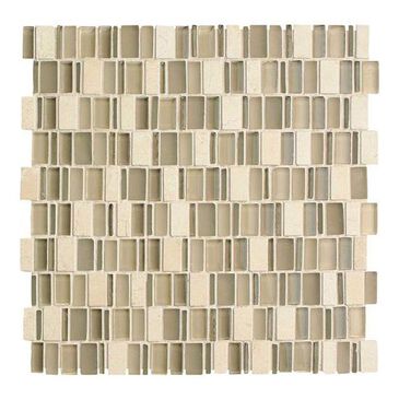 Dal-Tile Clio Mosaics Nox 12" x 12" Glass and Stone Mosaic Sheet, , large
