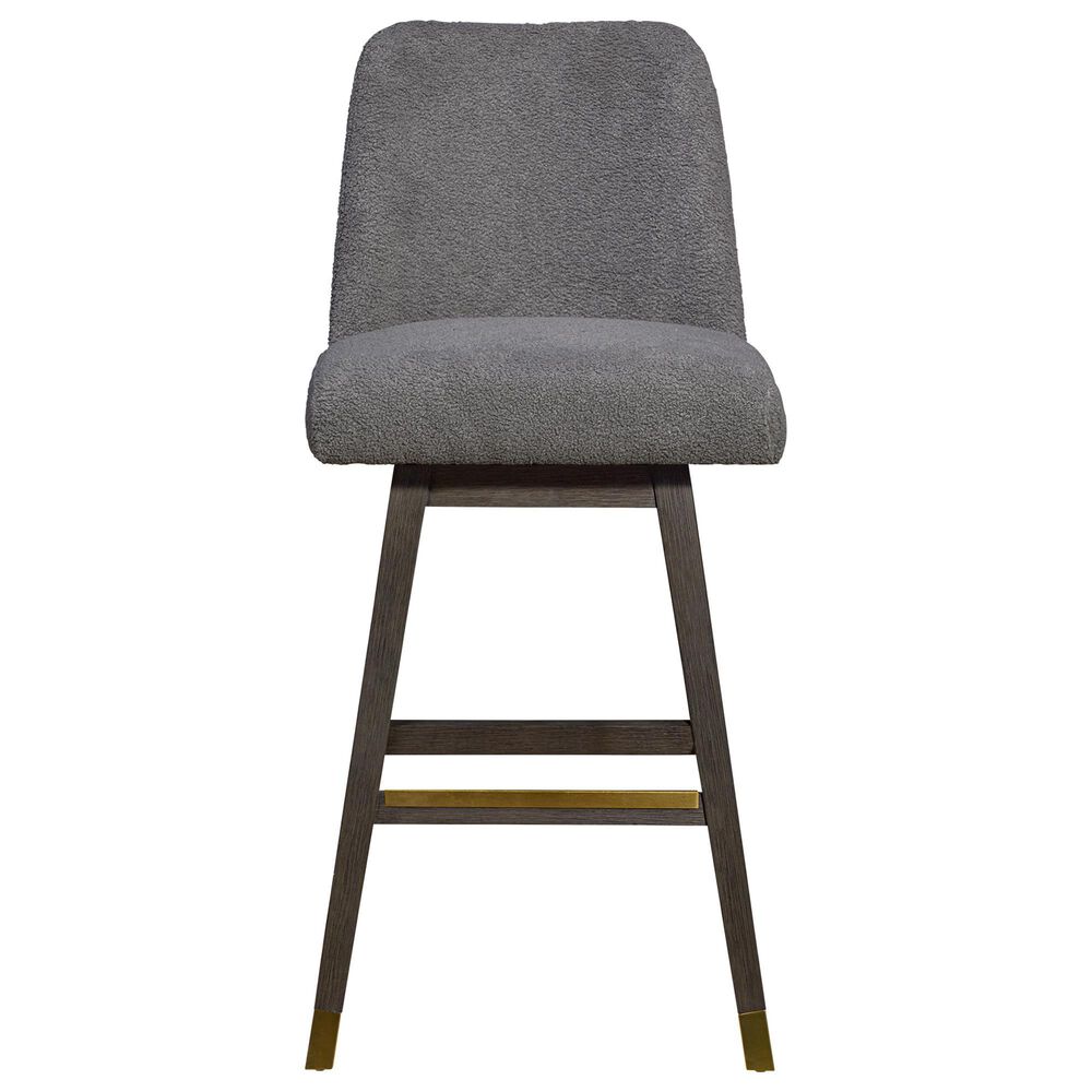 Blue River Amalie Swivel Barstool with Grey Boucle Cushion in Grey Oak, , large
