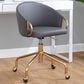 Lumisource Claire Task Chair with Grey Cushion in Gold, , large