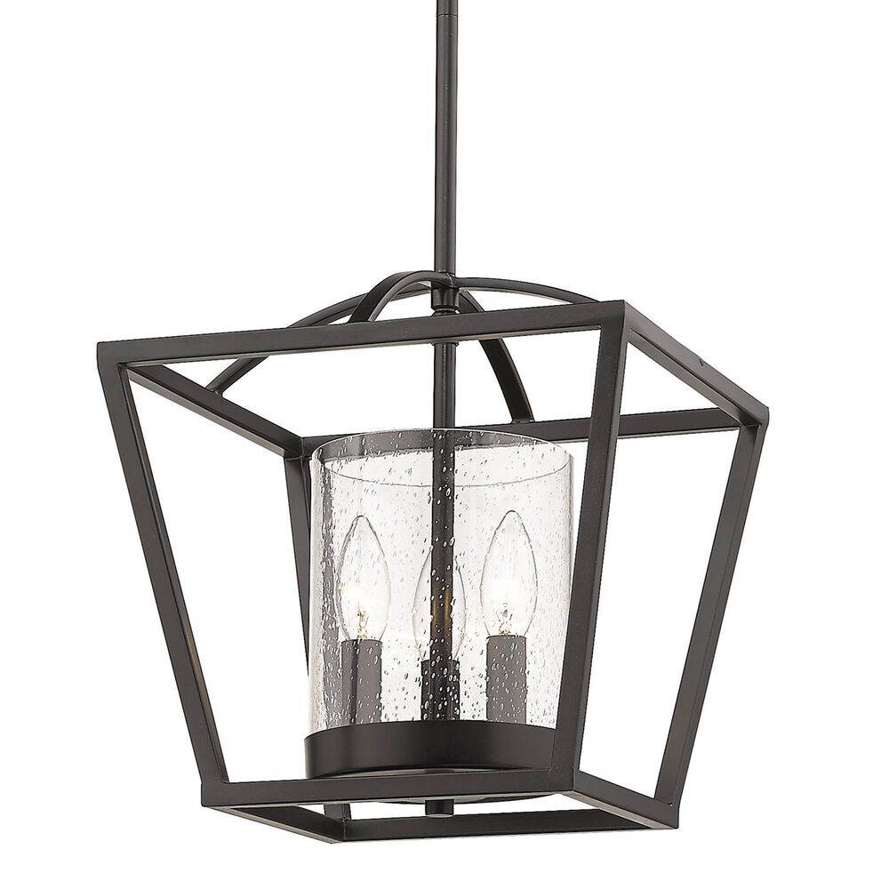Golden Lighting Mercer 3-Light Mini Chandelier in Matte Black, , large