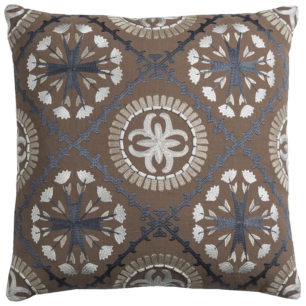 Rizzy Home 18" x 18" Pillow Cover in Brown, Blue and White, , large