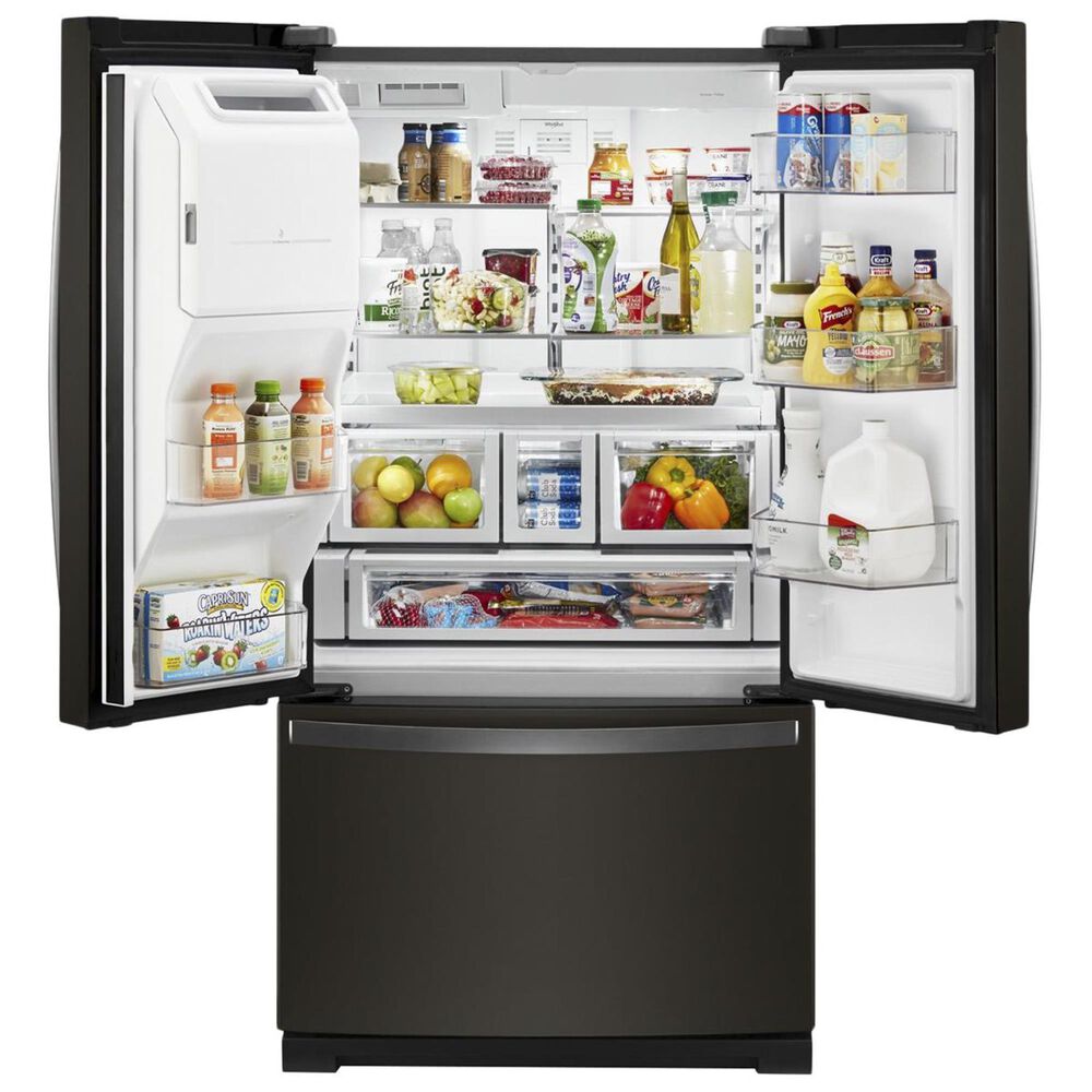 Whirlpool 27 Cu. Ft. 36&quot; French Door Refrigerator in Black Stainless, , large