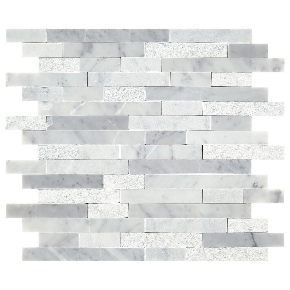Dal-Tile Minute Mosaix Carrara White 12"x12" Linear Random Mosaic Sheet, , large