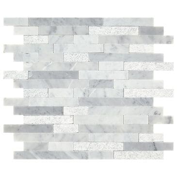 Dal-Tile Minute Mosaix Carrara White 12"x12" Linear Random Mosaic Sheet, , large