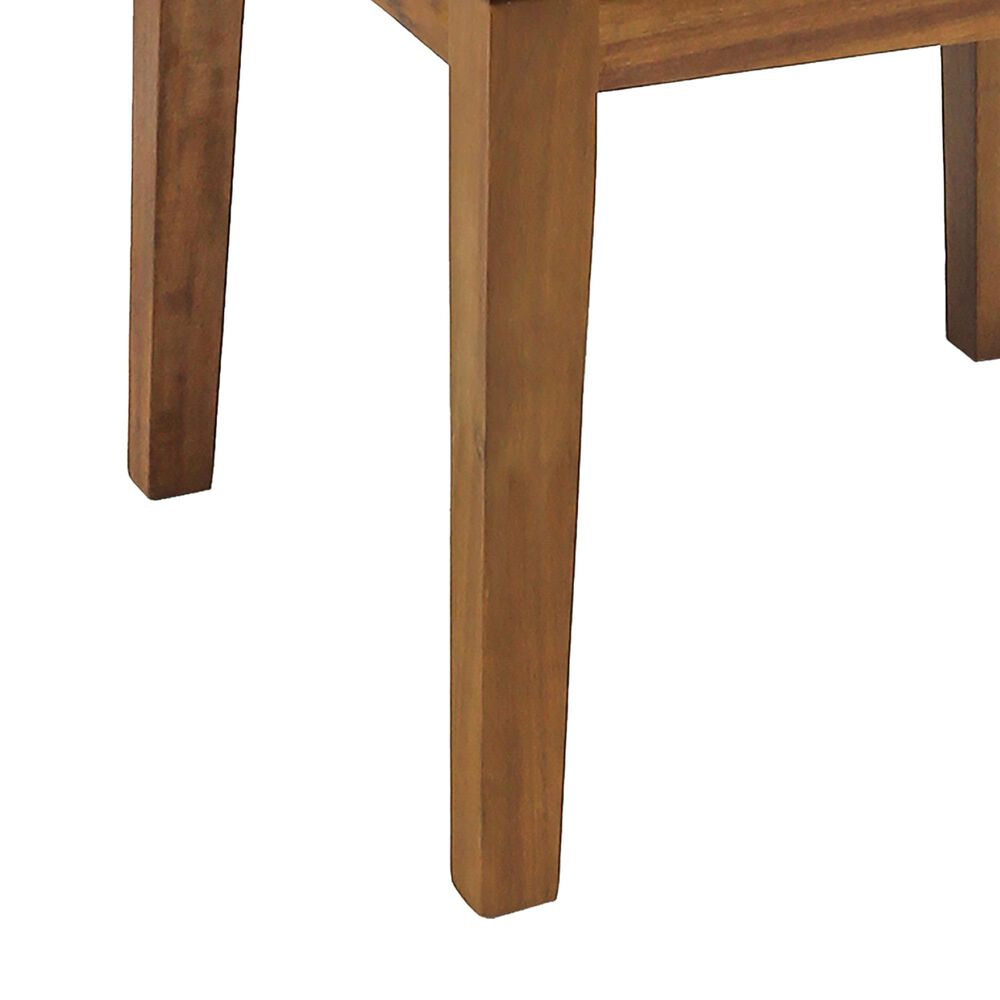 Hearth and Haven Hampton Outdoor Square Side Table with Slatted Top in Natural, , large