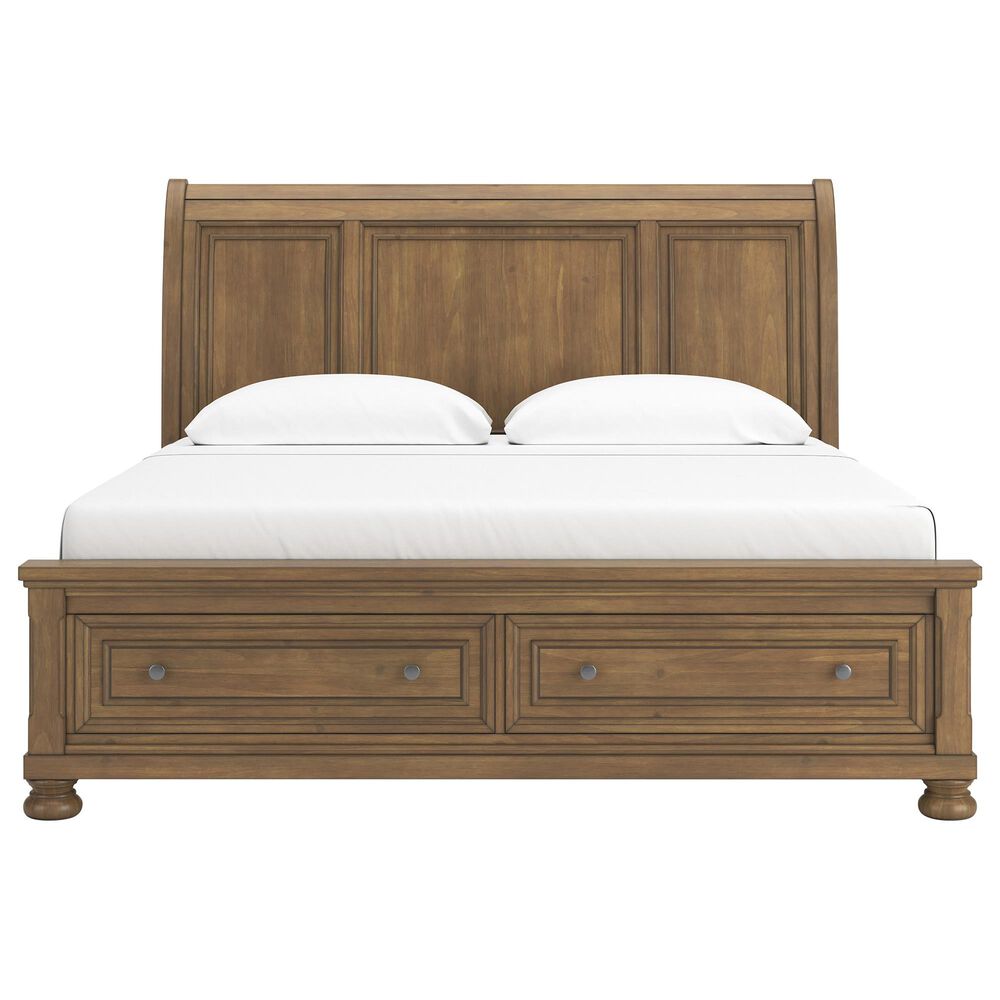 Ashley Feddinger King Storage Sleigh Bed in Chestnut Brown, , large