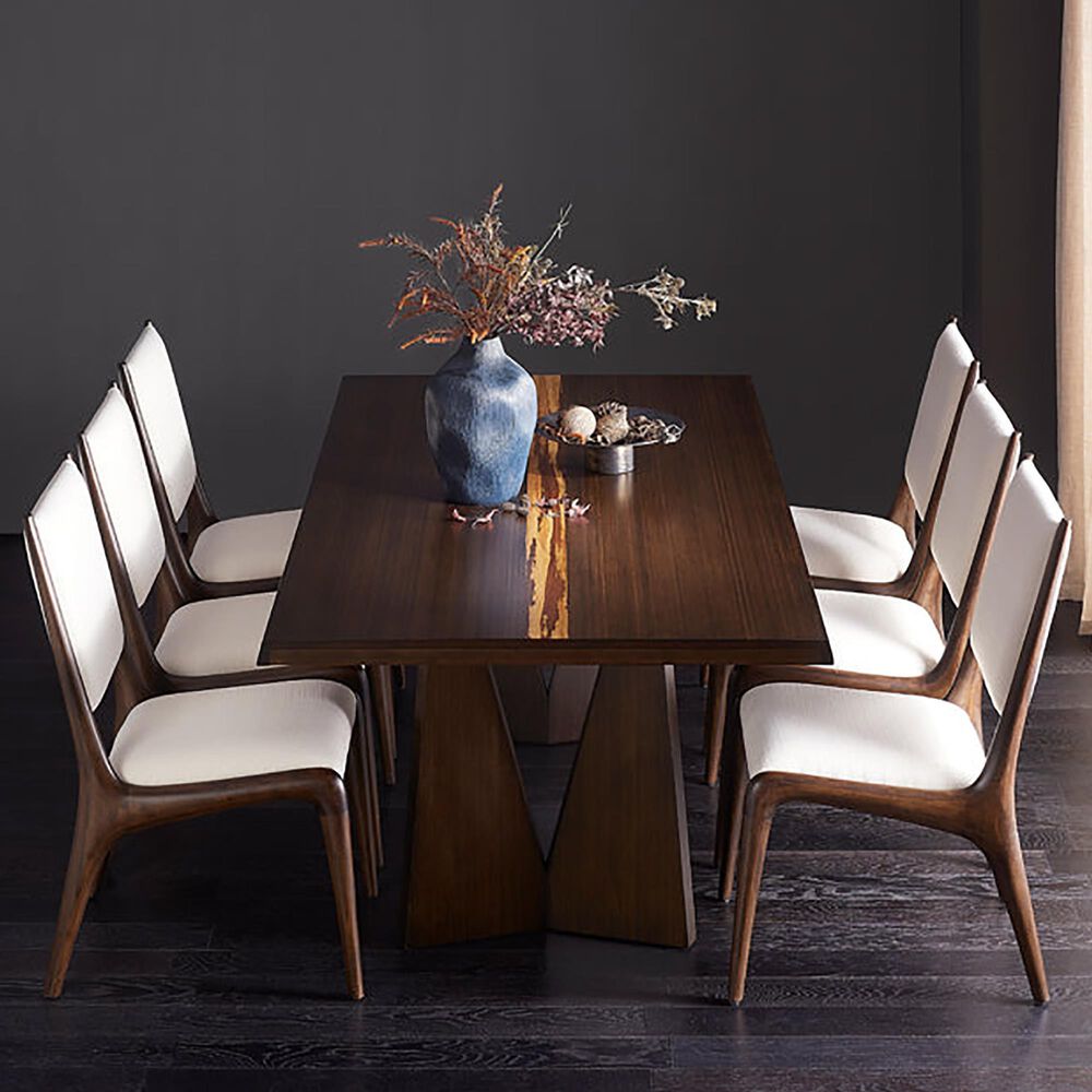 GREENING TON Torrey and Torino 7-Piece Rectangular Dining Set in Black Walnut, , large
