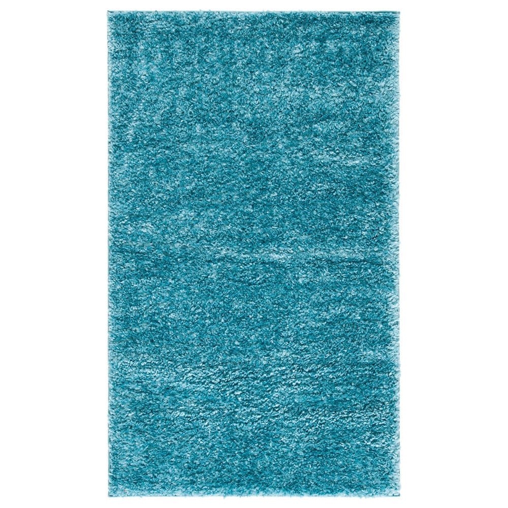 Safavieh August Shag 3" x 5" Turquoise Area Rug, , large