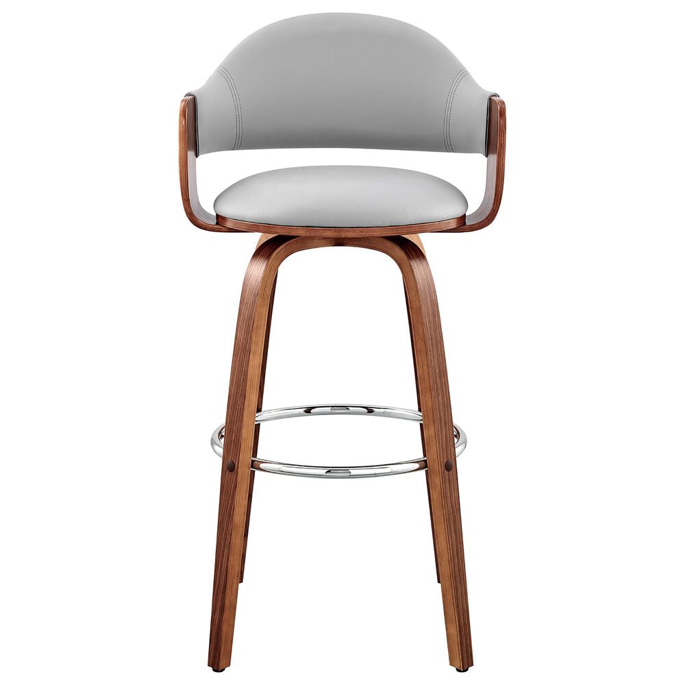 Blue River Daxton 26&quot; Swivel Counter Stool in Gray and Walnut, , large