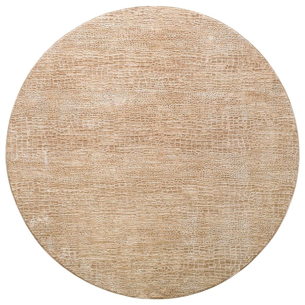 Surya Masterpiece Light Gray, Beige, Tan and Medium Brown 6&#39;7&quot; Round Area Rug, , large