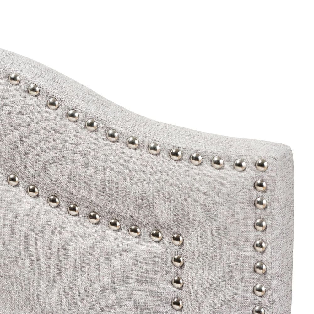 Baxton Studio Edith Queen Upholstered Panel Headboard in Greyish Beige, , large